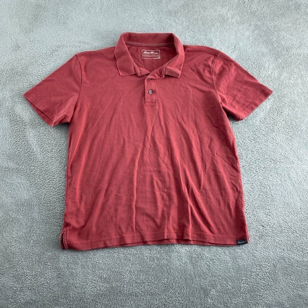 Eddie Bauer Mens Red Polo Shirt Size L   4025